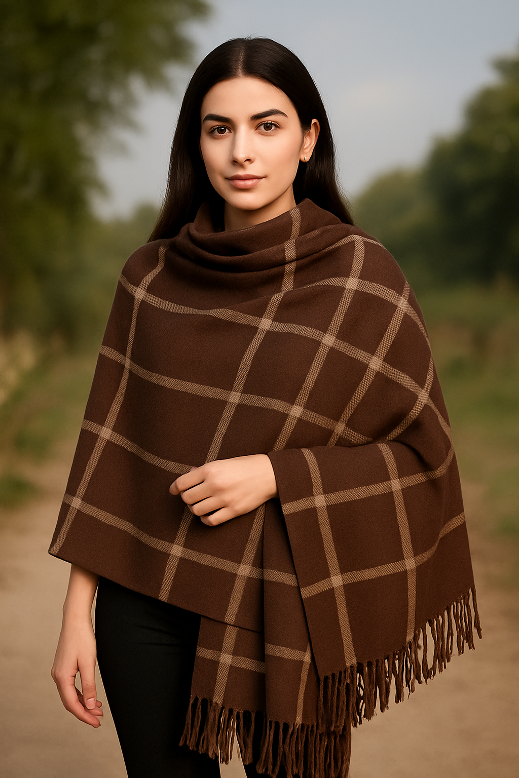 "Bareeze" Ladies Pure Pashmina Wool Shawl - Brown