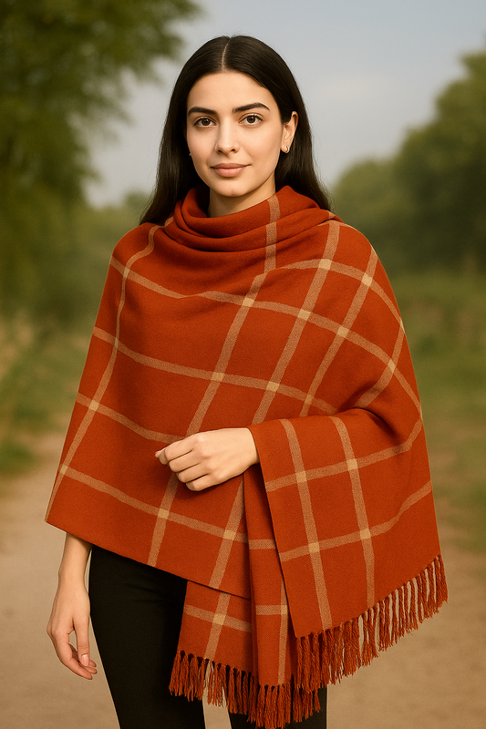 "Bareeze" Ladies Pure Pashmina Wool Shawl - Orange