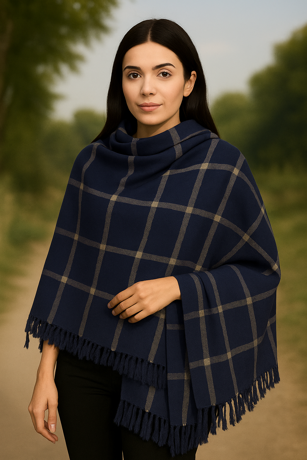 "Bareeze" Ladies Pure Pashmina Wool Shawl - Navy Blue