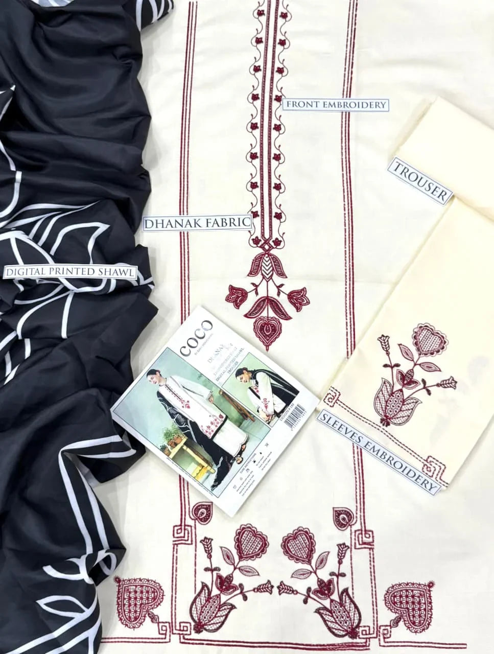COCO DHANAK 3PC | EMBROIDERY | D#3211