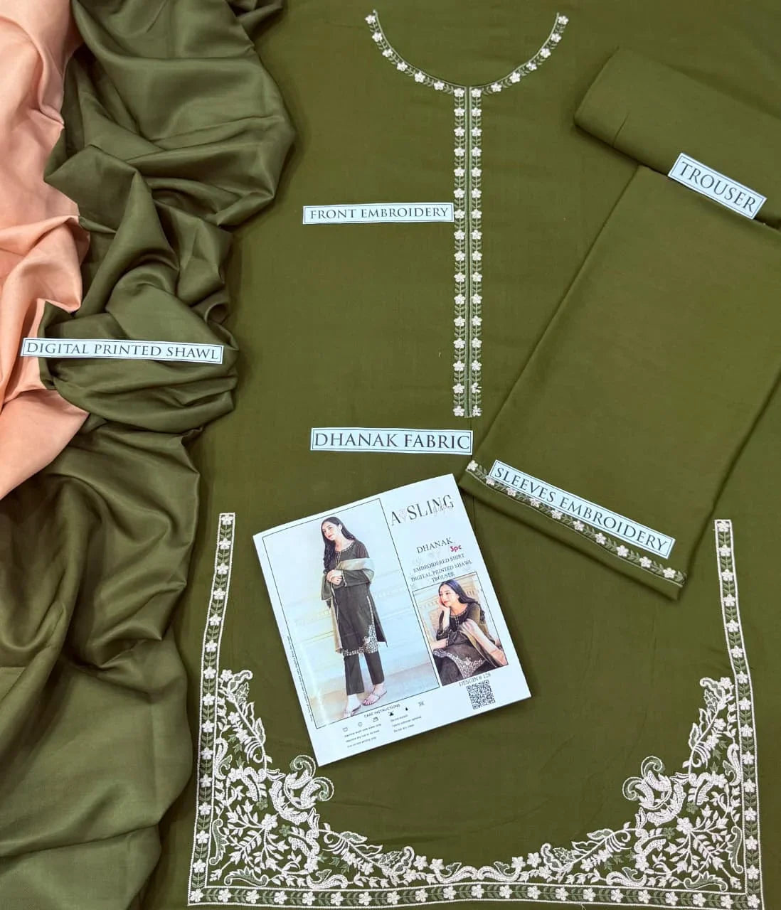 ASLING DHANAK 3PC | EMBROIDERY | D#3215