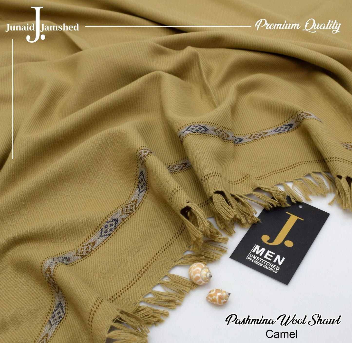 J. GENTS WOOL SHAWL "Camel"