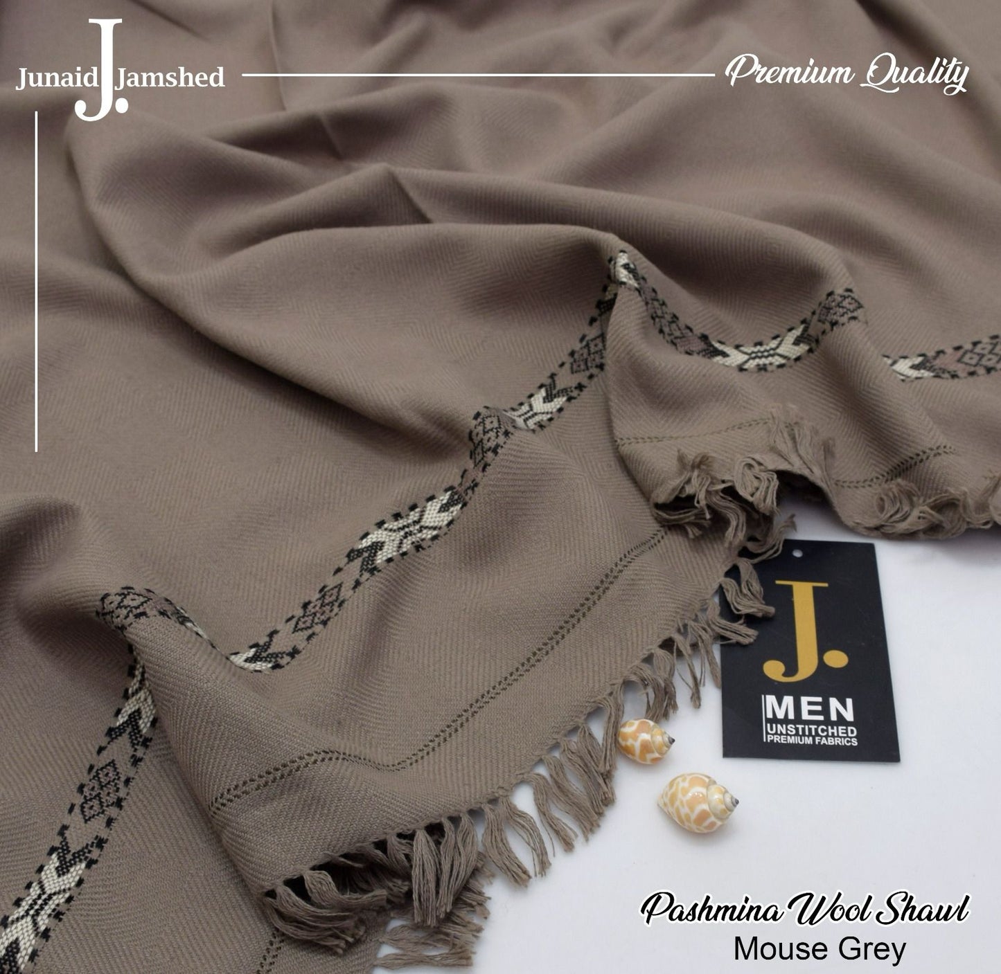 J. GENTS WOOL SHAWL "Mouse Grey"