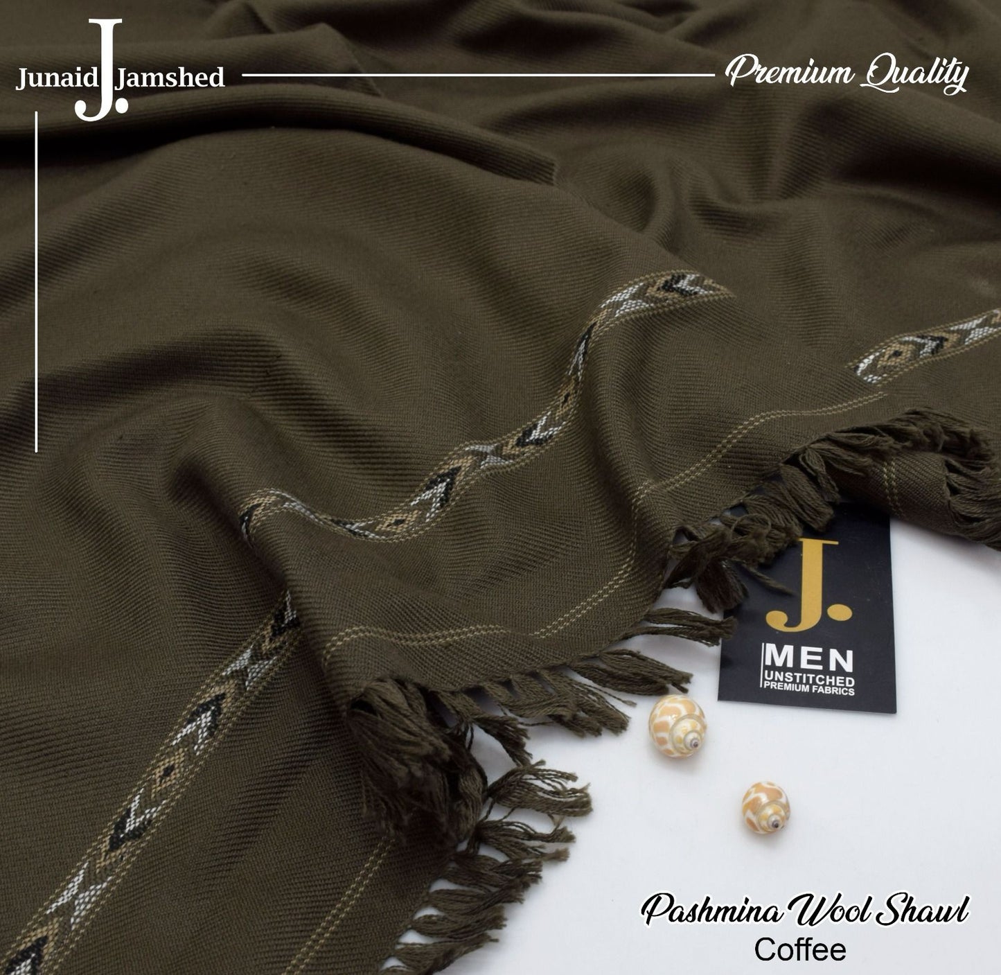 J. GENTS WOOL SHAWL "Coffee'