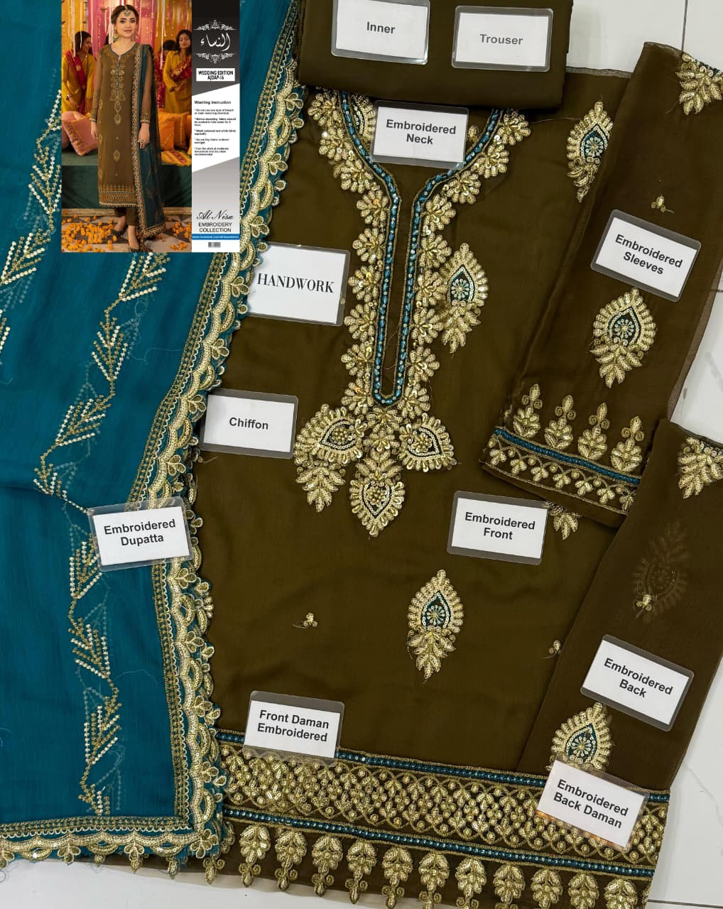 AJ-16 EMBROIDERED CHIFFON 3 PCS